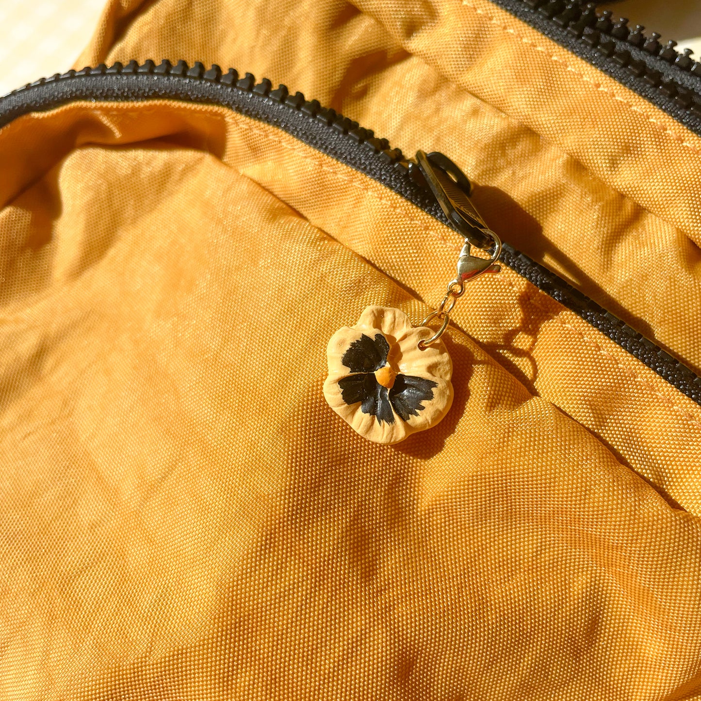 Yellow Pansy Bag Charm
