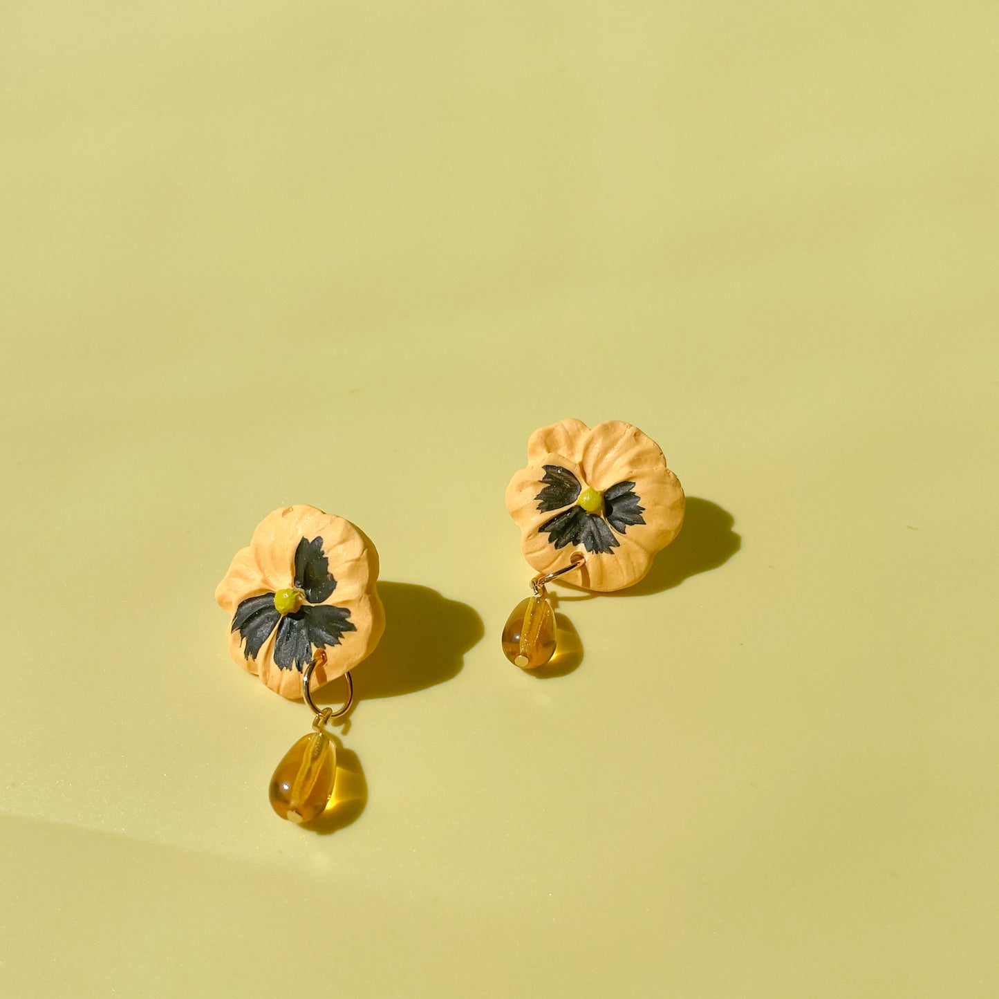 Yellow Pansy Earrings