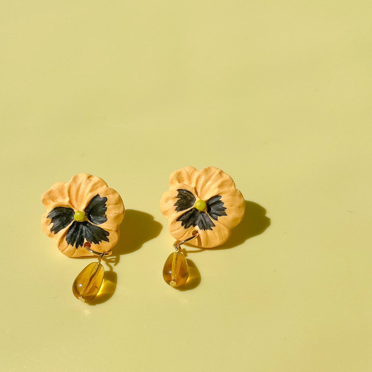 Yellow Pansy Earrings