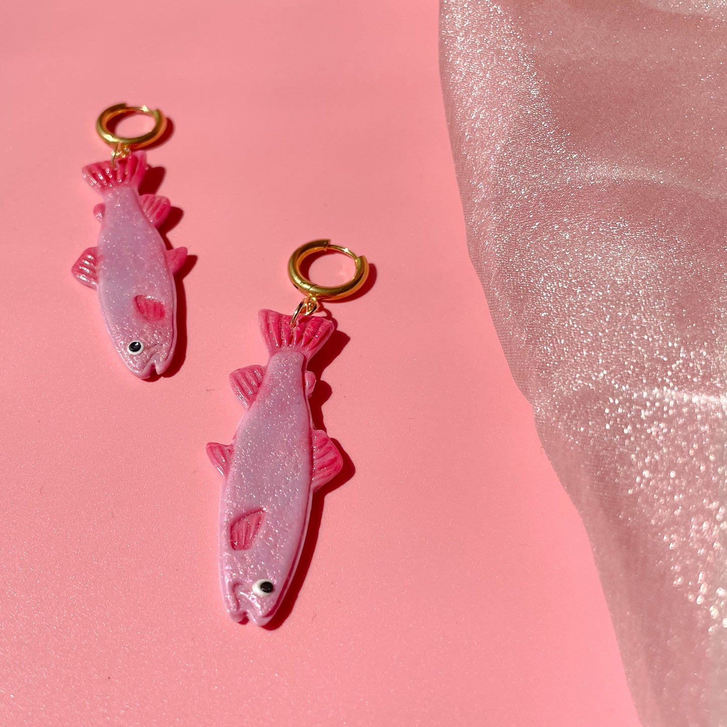 Pink Fancy Fish Earrings
