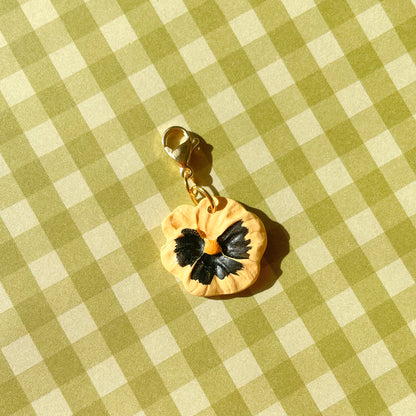 Yellow Pansy Bag Charm