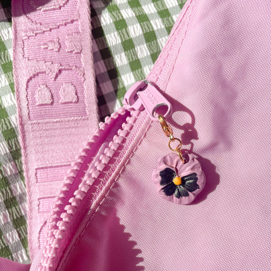 Purple Pansy Bag Charm