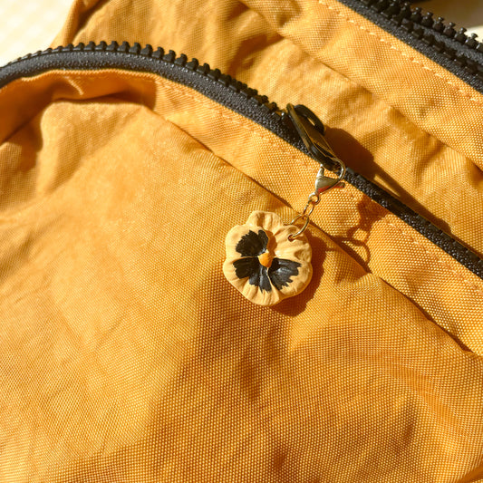Yellow Pansy Bag Charm