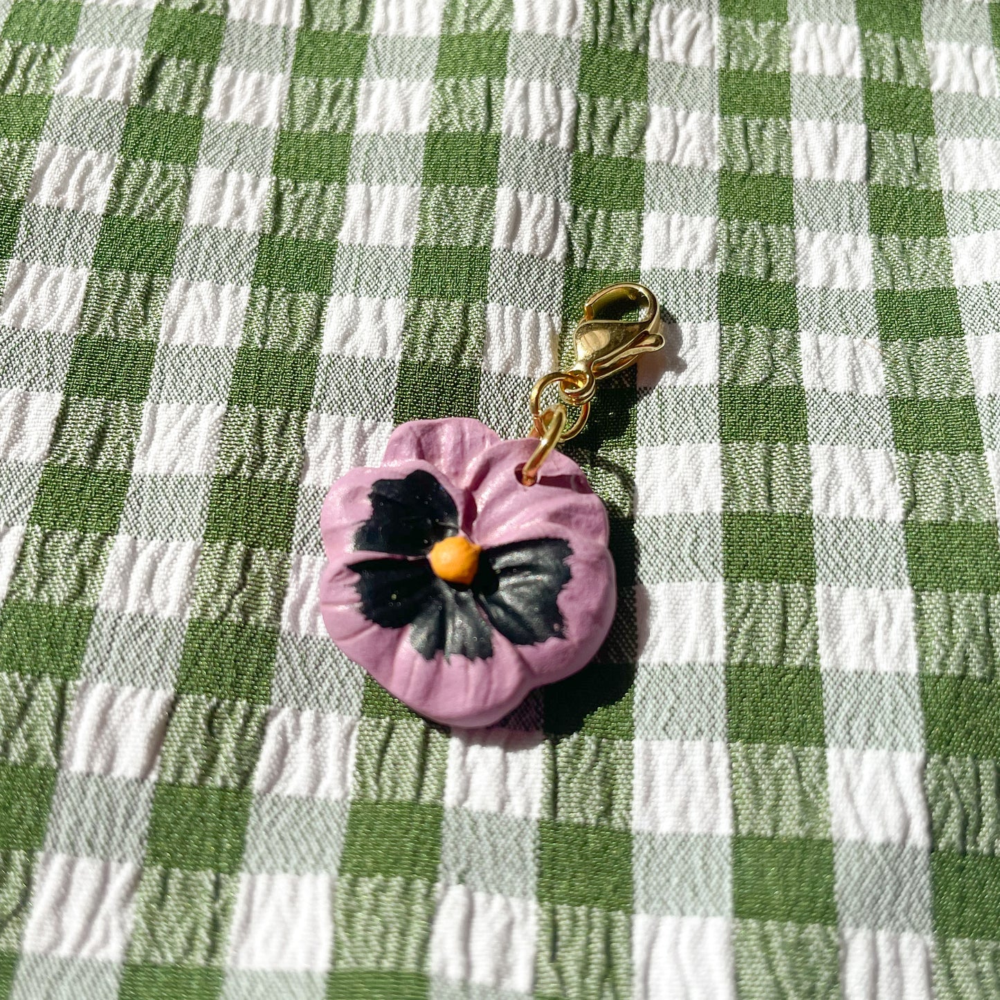 Purple Pansy Bag Charm