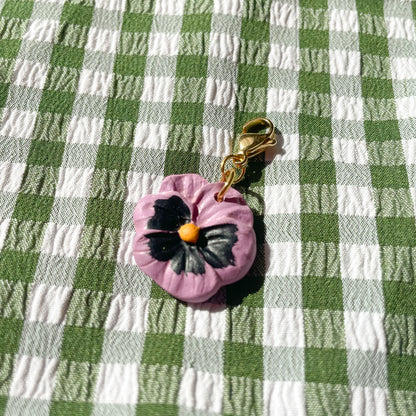 Purple Pansy Bag Charm