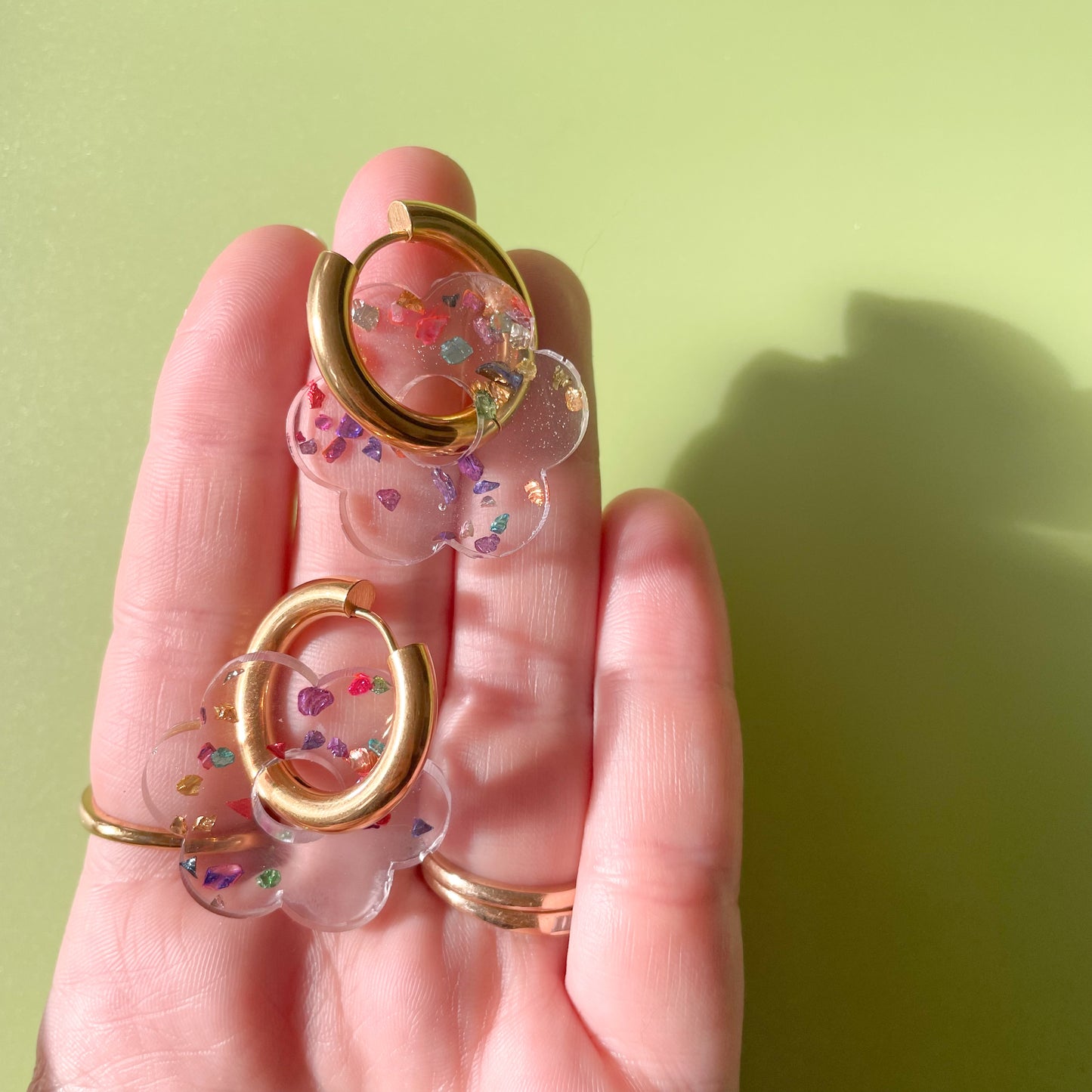 Bejeweled Flower Hoops