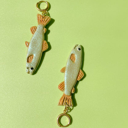 Olive Fancy Fish Earrings