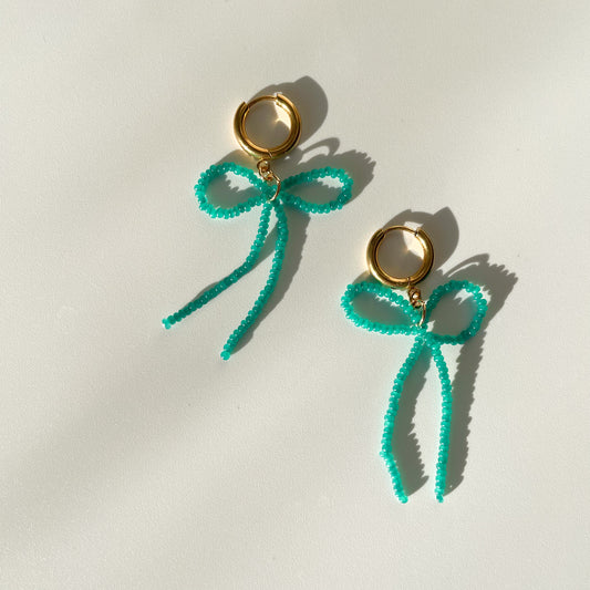 Beaded Emerald Bows