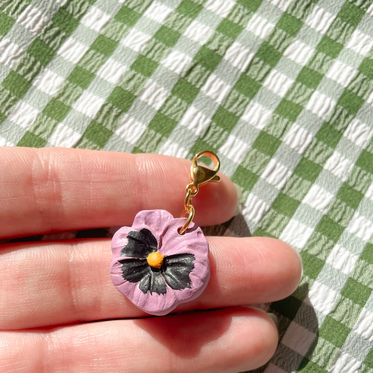 Purple Pansy Bag Charm
