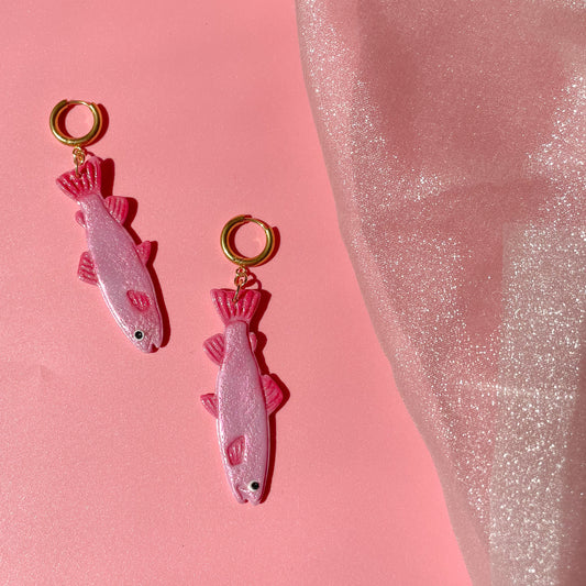 Pink Fancy Fish Earrings