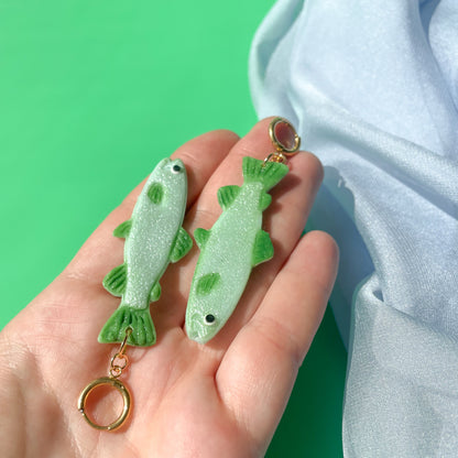 Green Fancy Fish Earrings