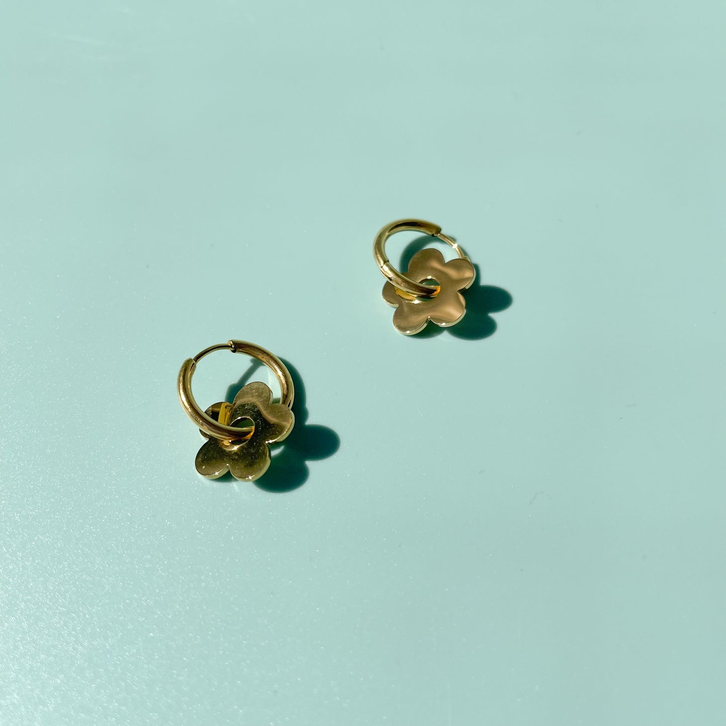 Gold Daisy Hoops