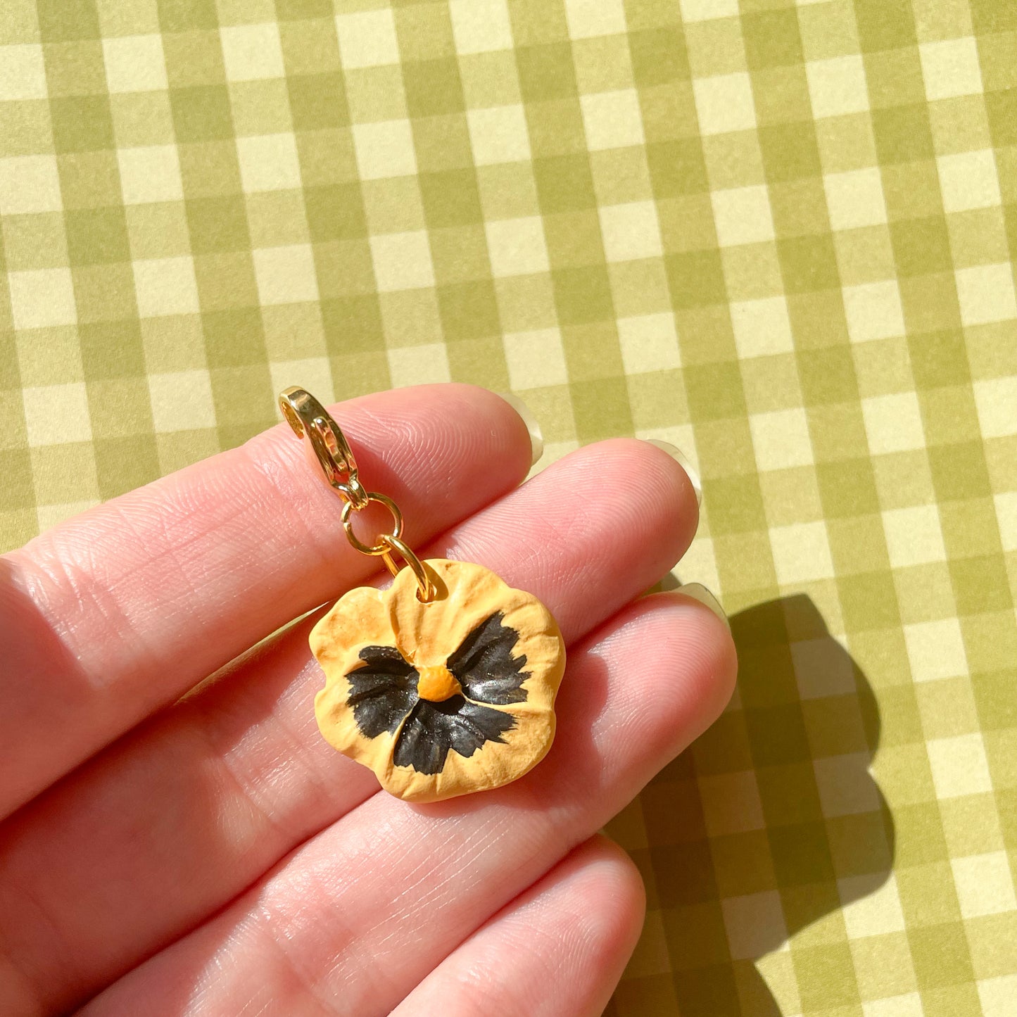 Yellow Pansy Bag Charm