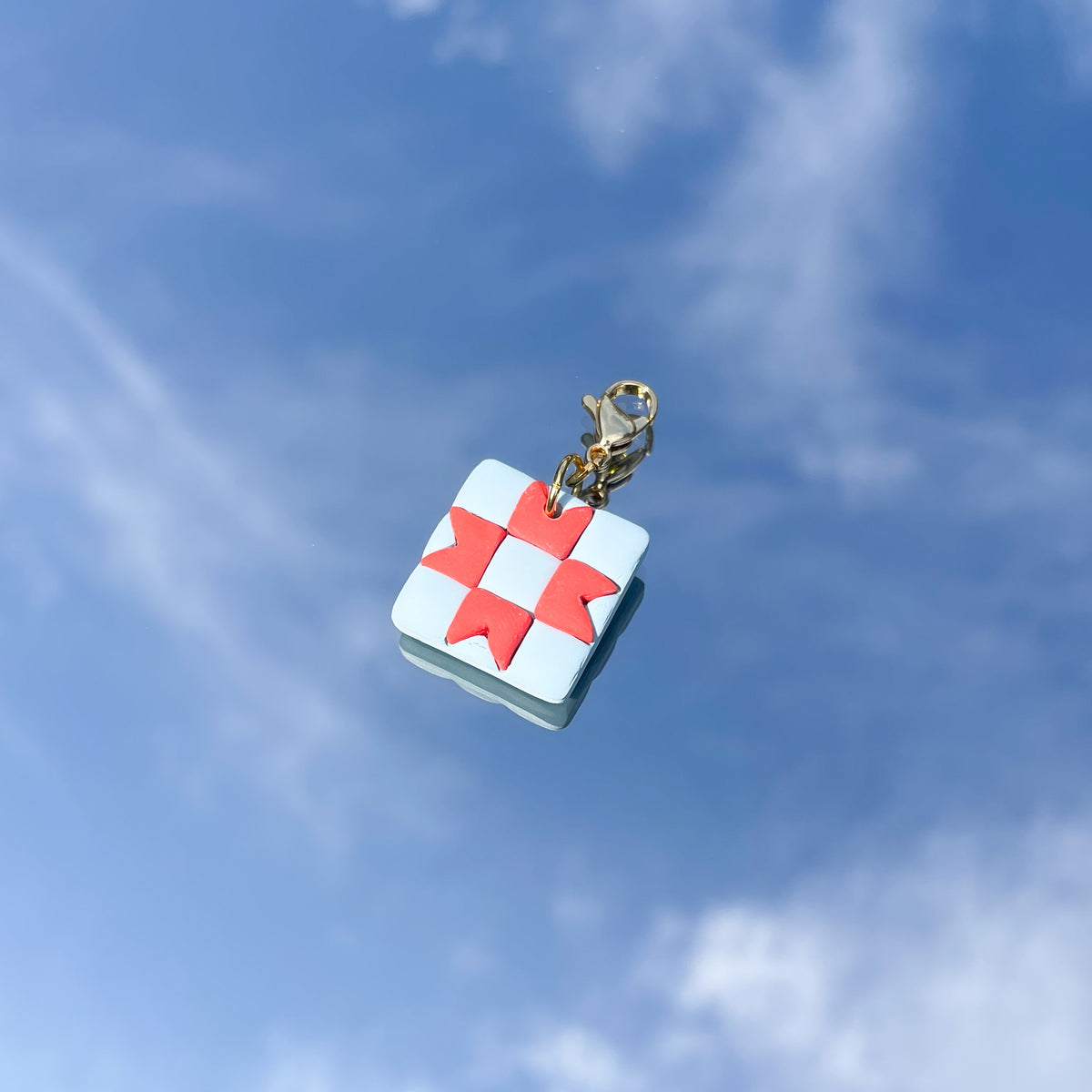 Aqua Quilt Square Charm